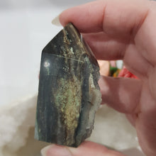 Load image into Gallery viewer, Black Sphalerite Crystal Point Tower Stone 65mm 5 DRUZY!
