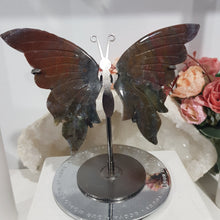 Load image into Gallery viewer, Butterfly Wings on Stand Ocean Jasper Crystal carving gemstone stone 130mm 1
