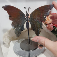 Load image into Gallery viewer, Butterfly Wings on Stand Ocean Jasper Crystal carving gemstone stone 130mm 1
