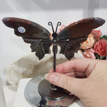 Load image into Gallery viewer, Butterfly Wings on Stand Ocean Jasper Crystal carving gemstone stone 130mm 1
