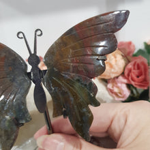 Load image into Gallery viewer, Butterfly Wings on Stand Ocean Jasper Crystal carving gemstone stone 130mm 1
