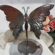 Load image into Gallery viewer, Butterfly Wings on Stand Ocean Jasper Crystal carving gemstone stone 130mm 1
