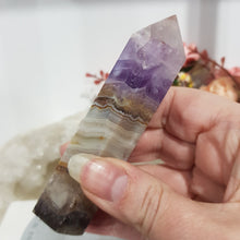 Load image into Gallery viewer, Amethyst Agate crystal point tower gemstone stone 100mm 5
