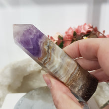 Load image into Gallery viewer, Amethyst Agate crystal point tower gemstone stone 100mm 5
