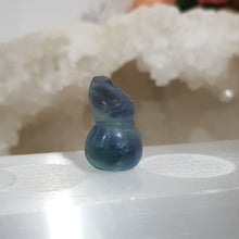 Load image into Gallery viewer, Mini Collectables crystal carving SNOWMAN fluorite gemstone 20mm 634
