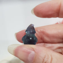 Load image into Gallery viewer, Mini Collectables crystal carving SNOWMAN fluorite gemstone 20mm 634
