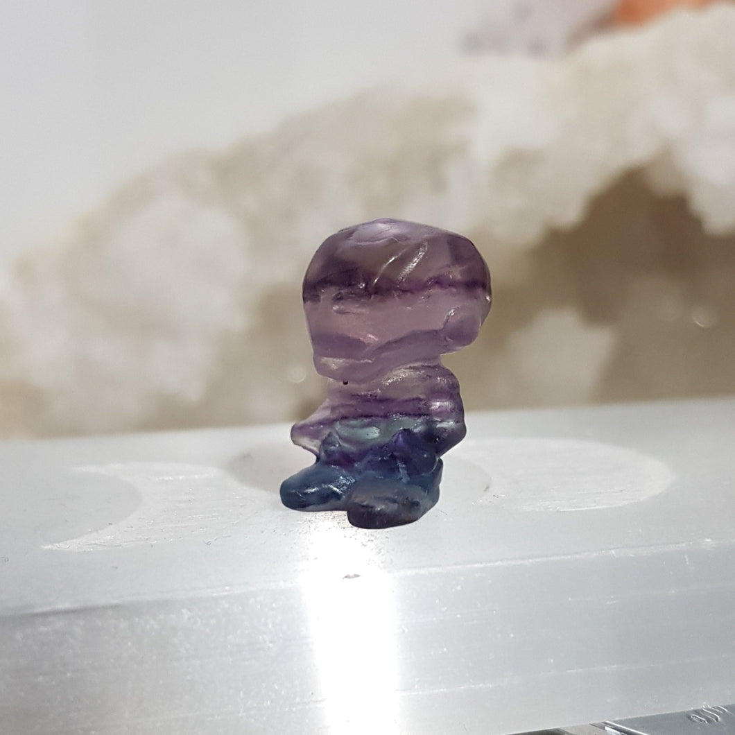 Mini Collectables crystal carving IRONMAN fluorite gemstone 20mm 640