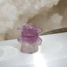 Load image into Gallery viewer, Mini Collectables crystal carving YODA fluorite gemstone 18mm 642
