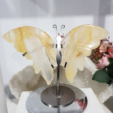 Load image into Gallery viewer, Butterfly Wings on Stand Golden Healer Crystal carving gemstone stone 120mm 1
