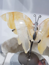 Load image into Gallery viewer, Butterfly Wings on Stand Golden Healer Crystal carving gemstone stone 120mm 1
