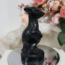 Load image into Gallery viewer, Kangaroo Black Obsidian Crystal Carving Stone 85mm
