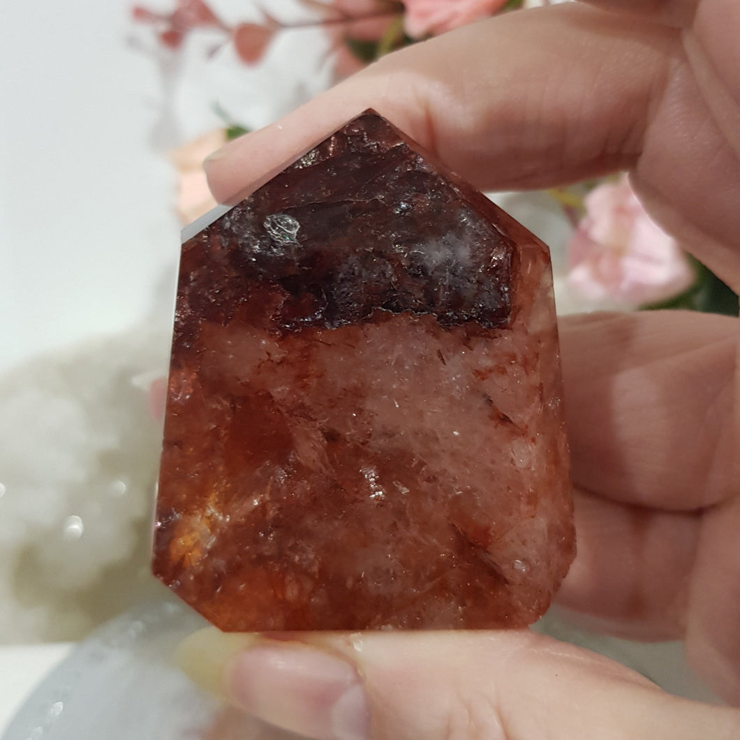 Fire Quartz Crystal Carving Tower Stone 50mm 2  So lovely