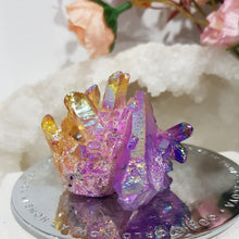 Load image into Gallery viewer, Aura Quartz Crystal Cluster Stone - Purple / Orange 70mm 12
