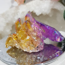 Load image into Gallery viewer, Aura Quartz Crystal Cluster Stone - Purple / Orange 70mm 12
