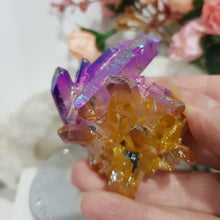 Load image into Gallery viewer, Aura Quartz Crystal Cluster Stone - Purple / Orange 70mm 12
