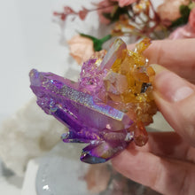 Load image into Gallery viewer, Aura Quartz Crystal Cluster Stone - Purple / Orange 70mm 12
