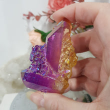 Load image into Gallery viewer, Aura Quartz Crystal Cluster Stone - Purple / Orange 70mm 13
