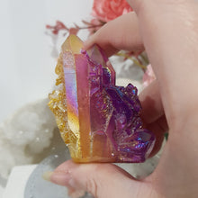 Load image into Gallery viewer, Aura Quartz Crystal Cluster Stone - Purple / Orange 70mm 13
