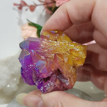 Load image into Gallery viewer, Aura Quartz Crystal Cluster Stone - Purple / Orange 50mm 15
