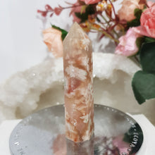 Load image into Gallery viewer, Flower Agate Crystal Point Stone 75mm 11  Gorgeous flowers and druzy!
