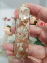 Load image into Gallery viewer, Flower Agate Crystal Point Stone 75mm 11  Gorgeous flowers and druzy!
