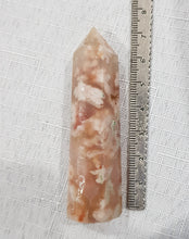 Load image into Gallery viewer, Flower Agate Crystal Point Stone 75mm 11  Gorgeous flowers and druzy!
