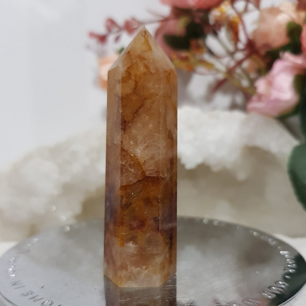 Fire Quartz Crystal Carving Point Stone 65mm 12