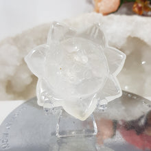 Load image into Gallery viewer, Lotus Flower Quartz Crystal Carving on Stand Stone 50mm 2
