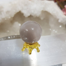 Load image into Gallery viewer, Agate Sphere Crystal Carving on Gold Stand Druzy Stone 20mm 18
