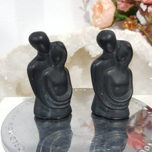 Load image into Gallery viewer, Couple Lovers Black Obsidian Crystal Carving Stone 50mm
