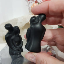 Load image into Gallery viewer, Couple Lovers Black Obsidian Crystal Carving Stone 50mm
