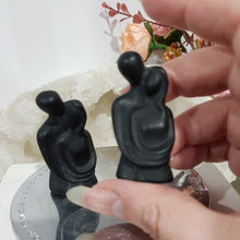 Load image into Gallery viewer, Couple Lovers Black Obsidian Crystal Carving Stone 50mm
