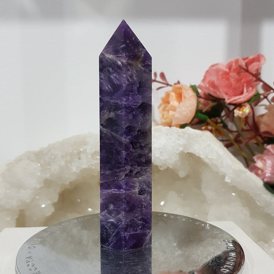 Amethyst Crystal Point Tower Stone 90mm 12