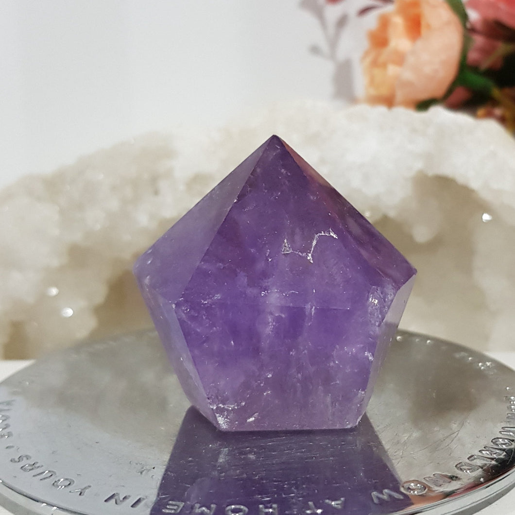 Amethyst Freeform Gemmy Crystal Carving Stone 46mm 2