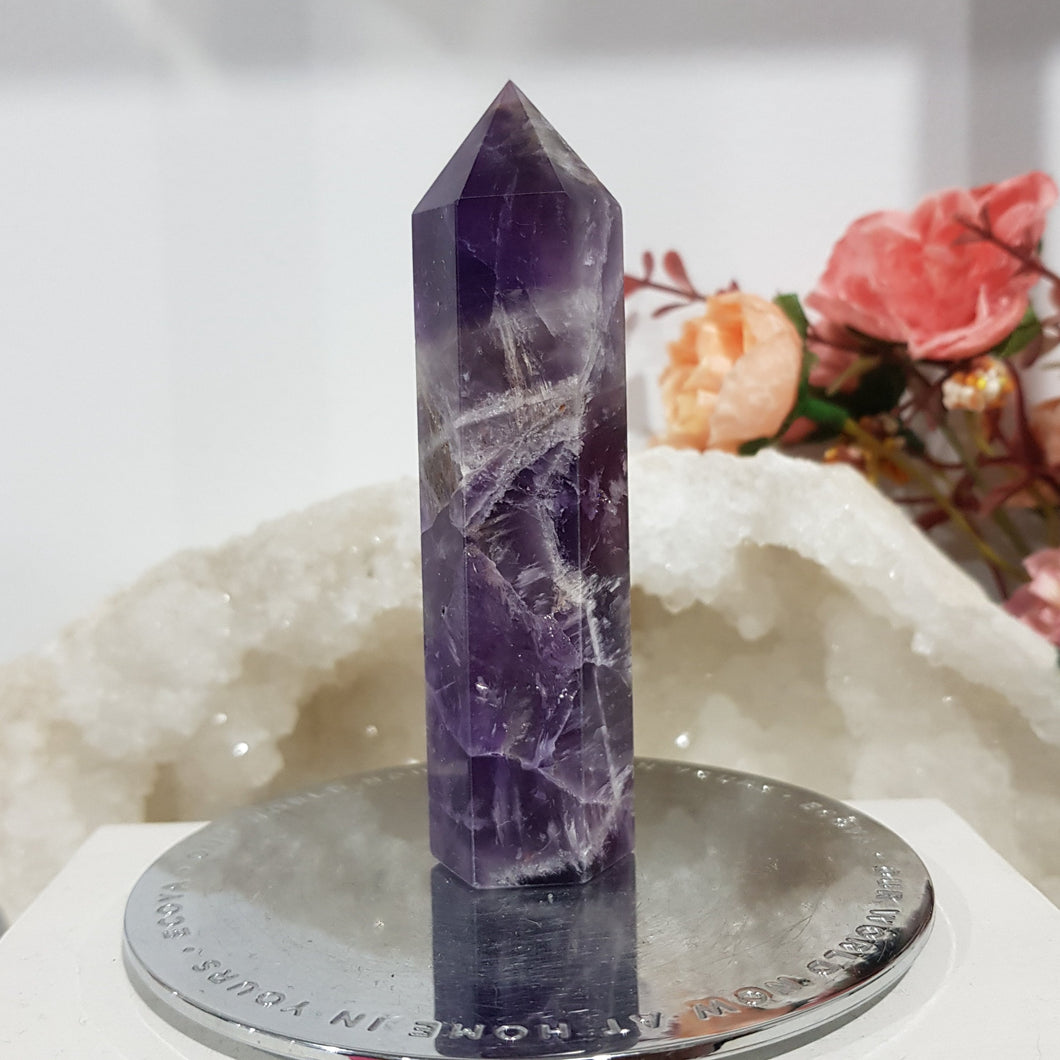 Amethyst Crystal Point Tower Stone 90mm 13