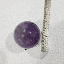 Load image into Gallery viewer, Amethyst Sphere on Silver Stand Crystal Carving Stone 30mm 3
