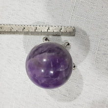 Load image into Gallery viewer, Amethyst Sphere on Silver Stand Crystal Carving Stone 30mm 5
