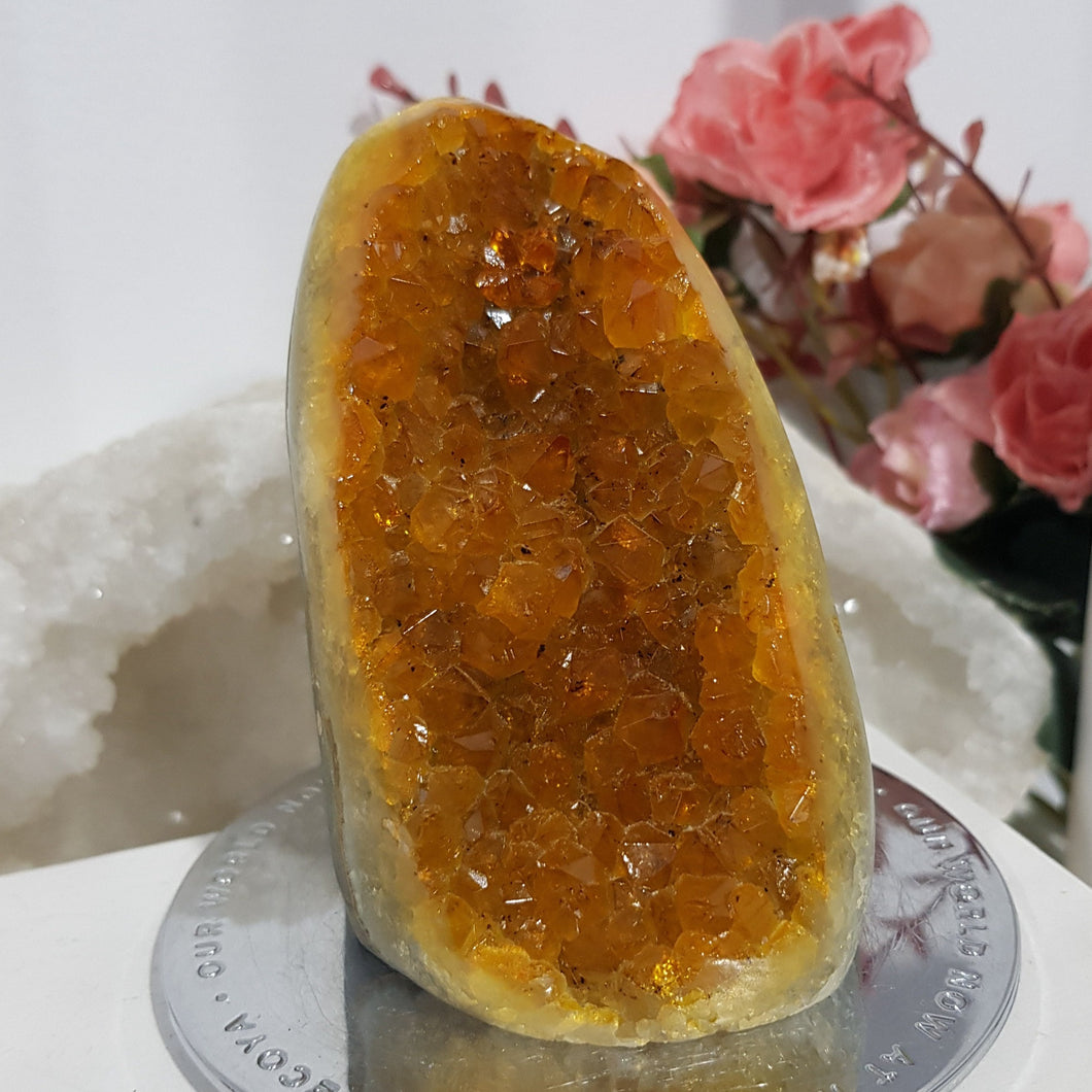 Citrine Crystal Cluster Stone 100mm 2  HEATED CITRINE