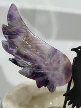 Load image into Gallery viewer, Eagle Wings on Stand Amethyst Crystal carving gemstone stone 190mm 1 BEAUTIFUL
