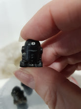 Load image into Gallery viewer, Mini Collectables crystal carving R2D2 black obsidian gemstone 20mm 414
