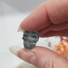 Load image into Gallery viewer, Mini Collectables crystal carving SKULL fluorite gemstone 15mm 693
