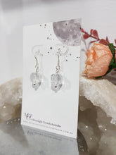 Load image into Gallery viewer, Quartz Crystal Faceted Beaded 10mm Silver Earrings Gemstone E62
