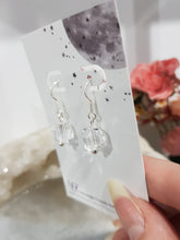 Load image into Gallery viewer, Quartz Crystal Faceted Beaded 10mm Silver Earrings Gemstone E62
