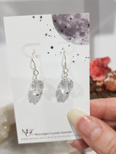 Load image into Gallery viewer, Quartz Crystal Faceted Beaded 10mm Silver Earrings Gemstone E62
