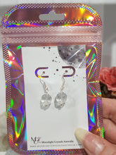 Load image into Gallery viewer, Quartz Crystal Faceted Beaded 10mm Silver Earrings Gemstone E62
