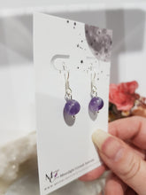 Load image into Gallery viewer, Amethyst Crystal Beaded 8mm Silver Earrings Gemstone E63
