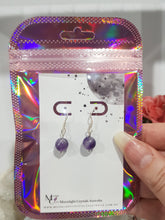 Load image into Gallery viewer, Amethyst Crystal Beaded 8mm Silver Earrings Gemstone E63
