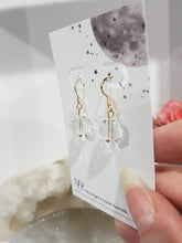 Load image into Gallery viewer, Quartz Crystal Faceted Beaded 10mm Gold Earrings Gemstone E67
