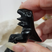 Load image into Gallery viewer, Dinosaur Black Obsidian Crystal Carving Stone 35mm
