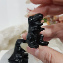 Load image into Gallery viewer, Dinosaur Black Obsidian Crystal Carving Stone 35mm
